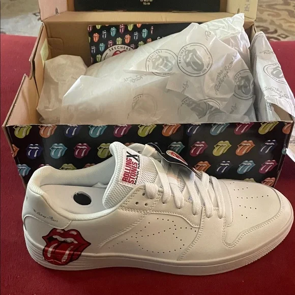 Skechers Rolling Stones Mark Nason 11.5 Mens Shoes White Palmilla RS Marquee NIB - Picture 2 of 3